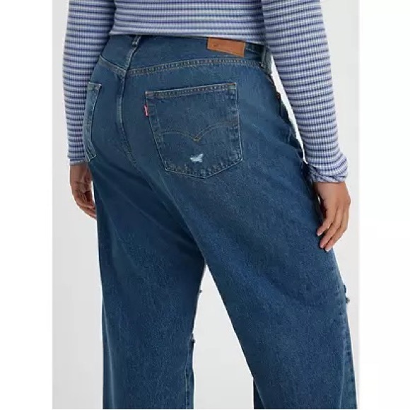 LEVI’S PREMIUM 501® ‘90S WOMEN'S JEANS - Destructed Indigo - Medium Wash - Picture 5 of 16